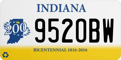 IN license plate 952OBW
