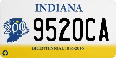 IN license plate 952OCA