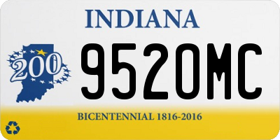 IN license plate 952OMC