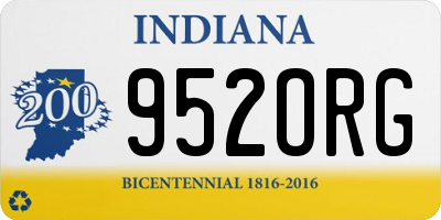 IN license plate 952ORG