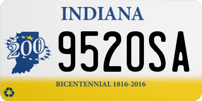 IN license plate 952OSA