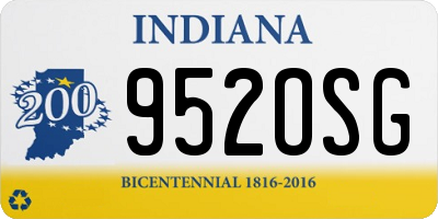IN license plate 952OSG