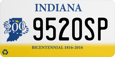 IN license plate 952OSP