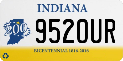 IN license plate 952OUR