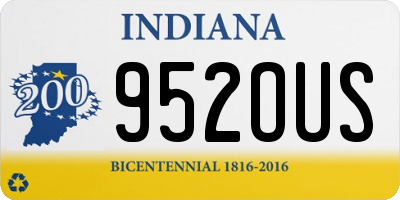 IN license plate 952OUS