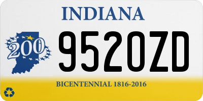 IN license plate 952OZD
