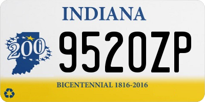 IN license plate 952OZP