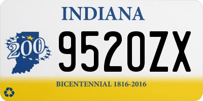 IN license plate 952OZX