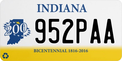 IN license plate 952PAA