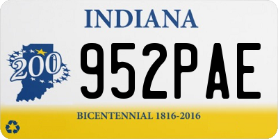 IN license plate 952PAE