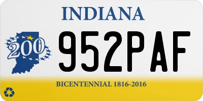 IN license plate 952PAF