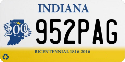 IN license plate 952PAG