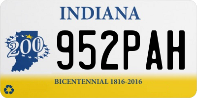 IN license plate 952PAH