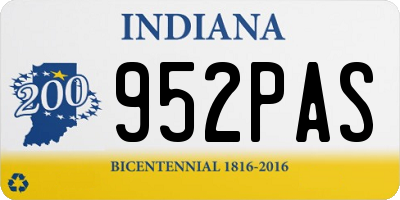 IN license plate 952PAS