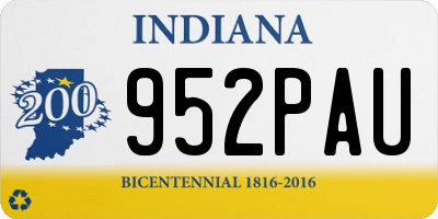 IN license plate 952PAU
