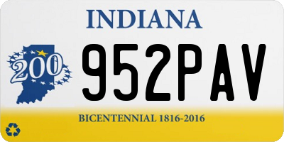 IN license plate 952PAV