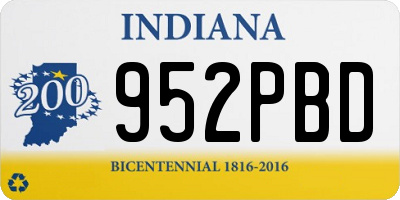 IN license plate 952PBD
