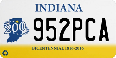 IN license plate 952PCA