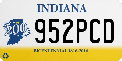 IN license plate 952PCD