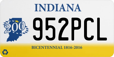 IN license plate 952PCL
