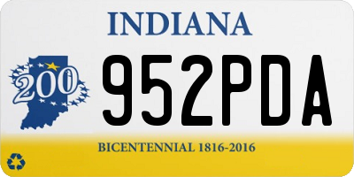 IN license plate 952PDA