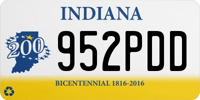 IN license plate 952PDD