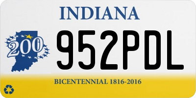 IN license plate 952PDL