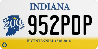 IN license plate 952PDP