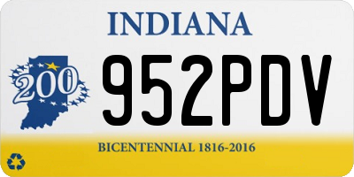 IN license plate 952PDV
