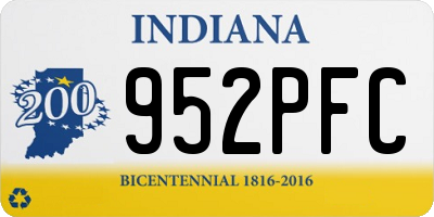 IN license plate 952PFC