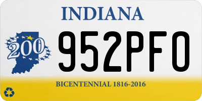 IN license plate 952PFO