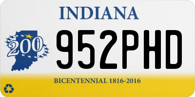 IN license plate 952PHD