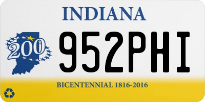 IN license plate 952PHI