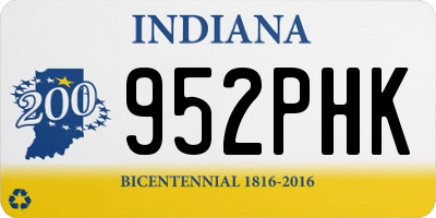 IN license plate 952PHK