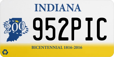 IN license plate 952PIC