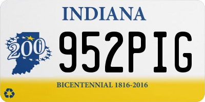 IN license plate 952PIG