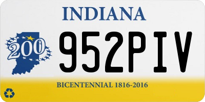 IN license plate 952PIV