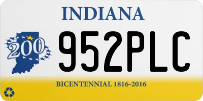 IN license plate 952PLC