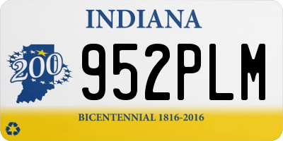 IN license plate 952PLM