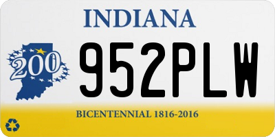 IN license plate 952PLW