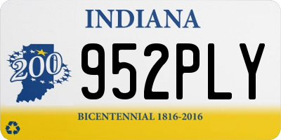 IN license plate 952PLY