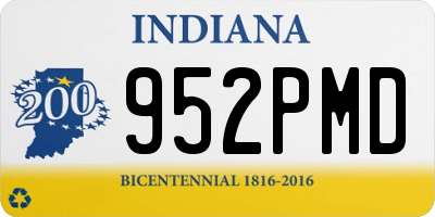 IN license plate 952PMD