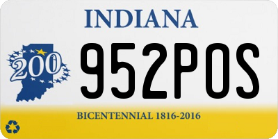 IN license plate 952POS