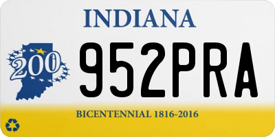 IN license plate 952PRA