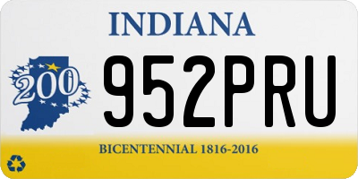 IN license plate 952PRU