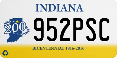 IN license plate 952PSC
