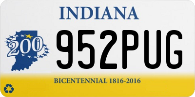 IN license plate 952PUG