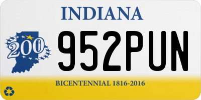 IN license plate 952PUN