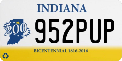 IN license plate 952PUP