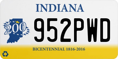 IN license plate 952PWD